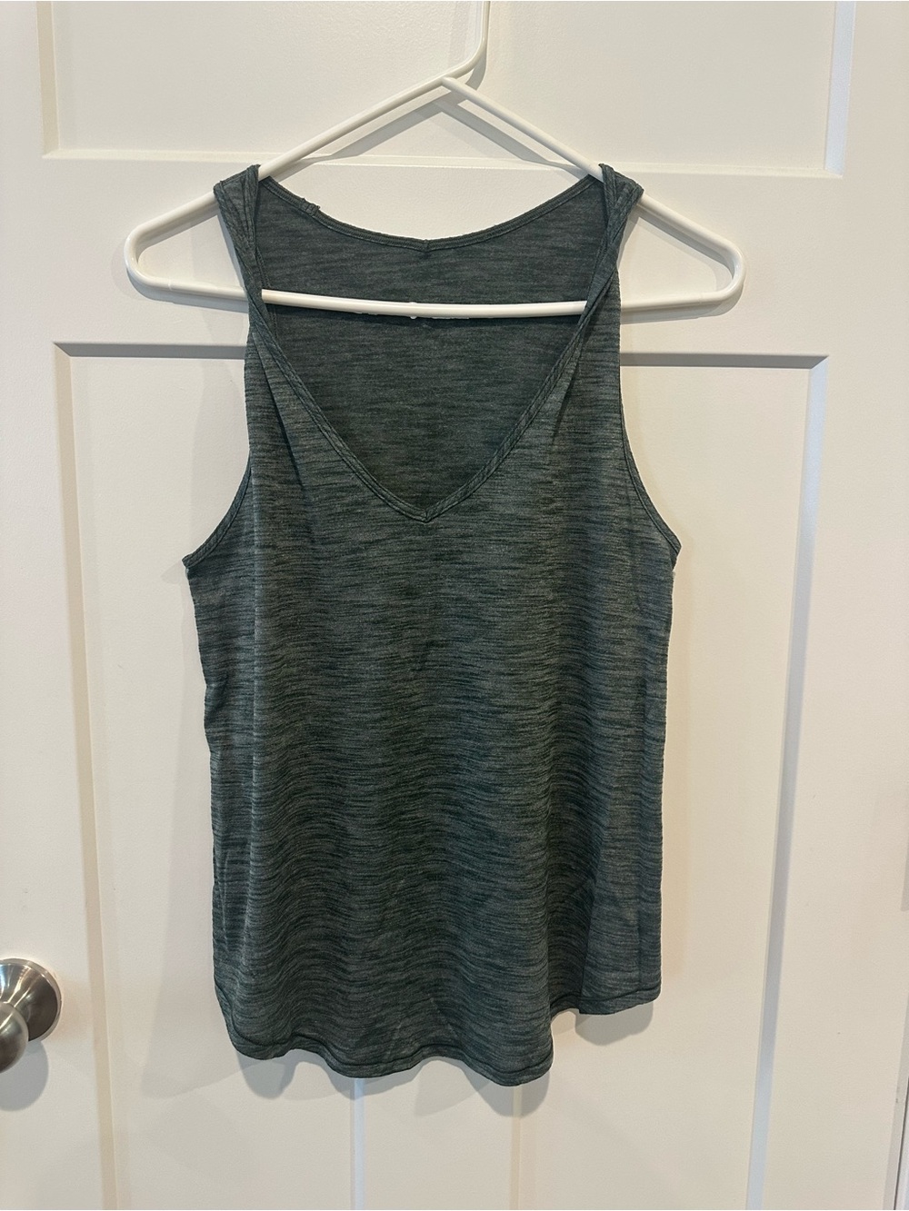 lululemon athletica Dark Heather Gray V-Neck Tank Top